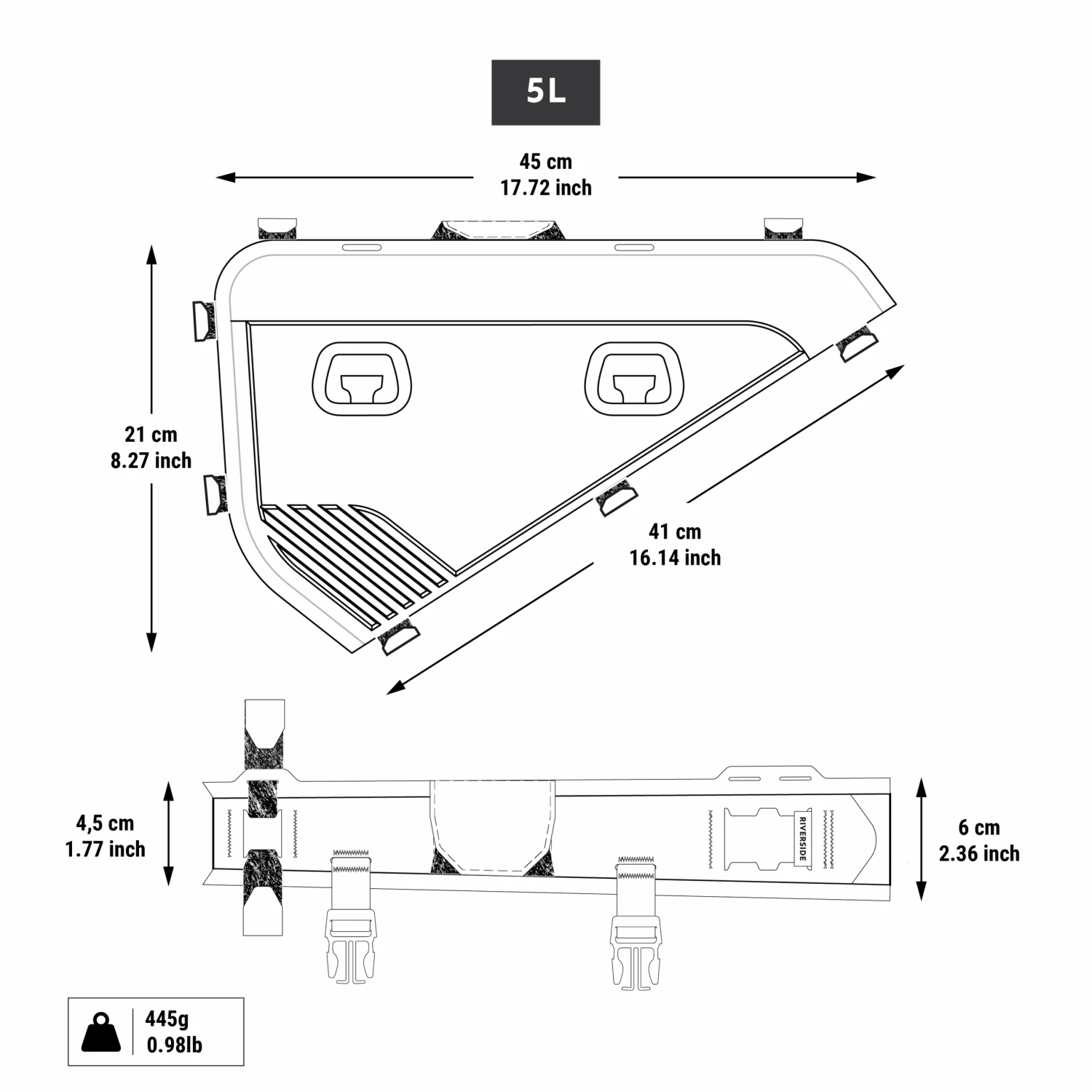 Riverside Bikepacking IPX6 Waterproof Size XS/S Full Frame Roll 7 Riverside Bikepacking IPX6 Waterproof Size XS/S Full Frame Roll - Image 5