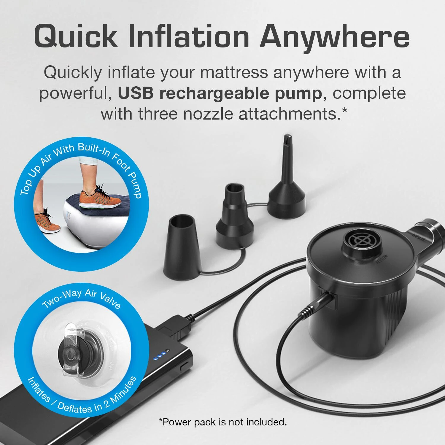 Single Camping Air Bed – Navy/White 6 Single Camping Air Bed – Navy/White - Image 4