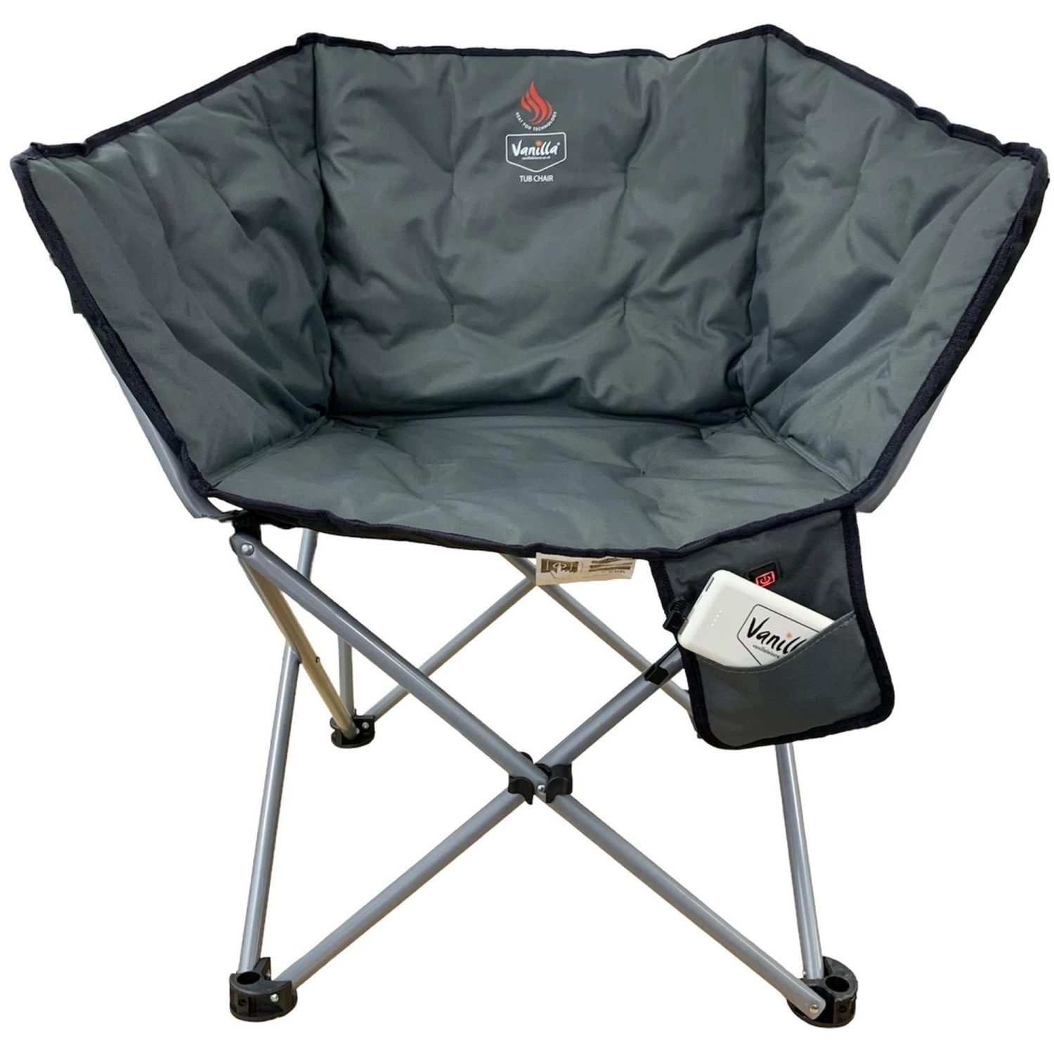 Vanilla Leisure Tub Chair Heated Charcoal + Power Bank 4 Vanilla Leisure Tub Chair Heated Charcoal + Power Bank - Image 2