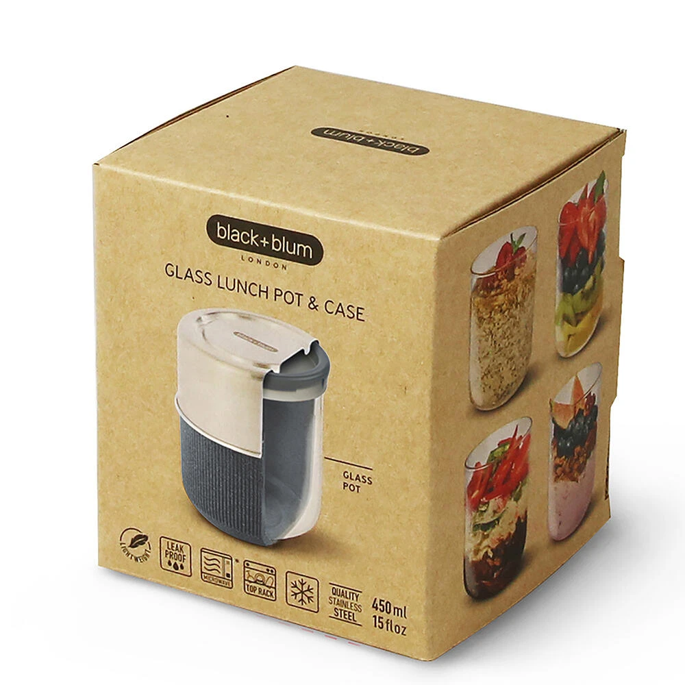 Black+Blum Glass Lunch Bowl 450ml Slate 6 Black+Blum Glass Lunch Bowl 450ml Slate - Image 4