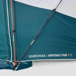 Quechua 4 Man Blackout Tent With Poles - Arpenaz 4.2 F&B -Outdoor Camping k3c383bdfb0cb04406b660f69de390900