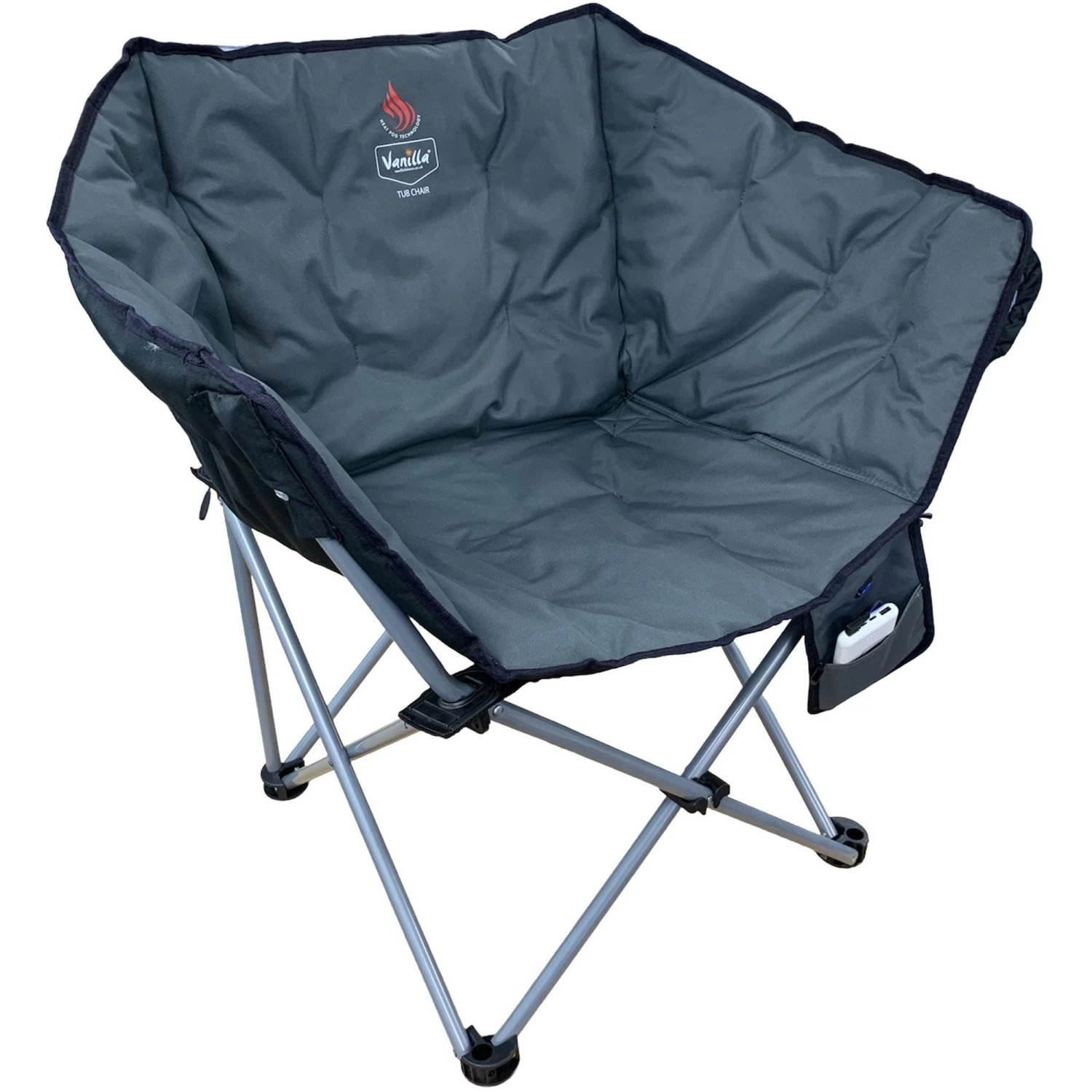 Vanilla Leisure Tub Chair Heated Charcoal + Power Bank 3 Vanilla Leisure Tub Chair Heated Charcoal + Power Bank