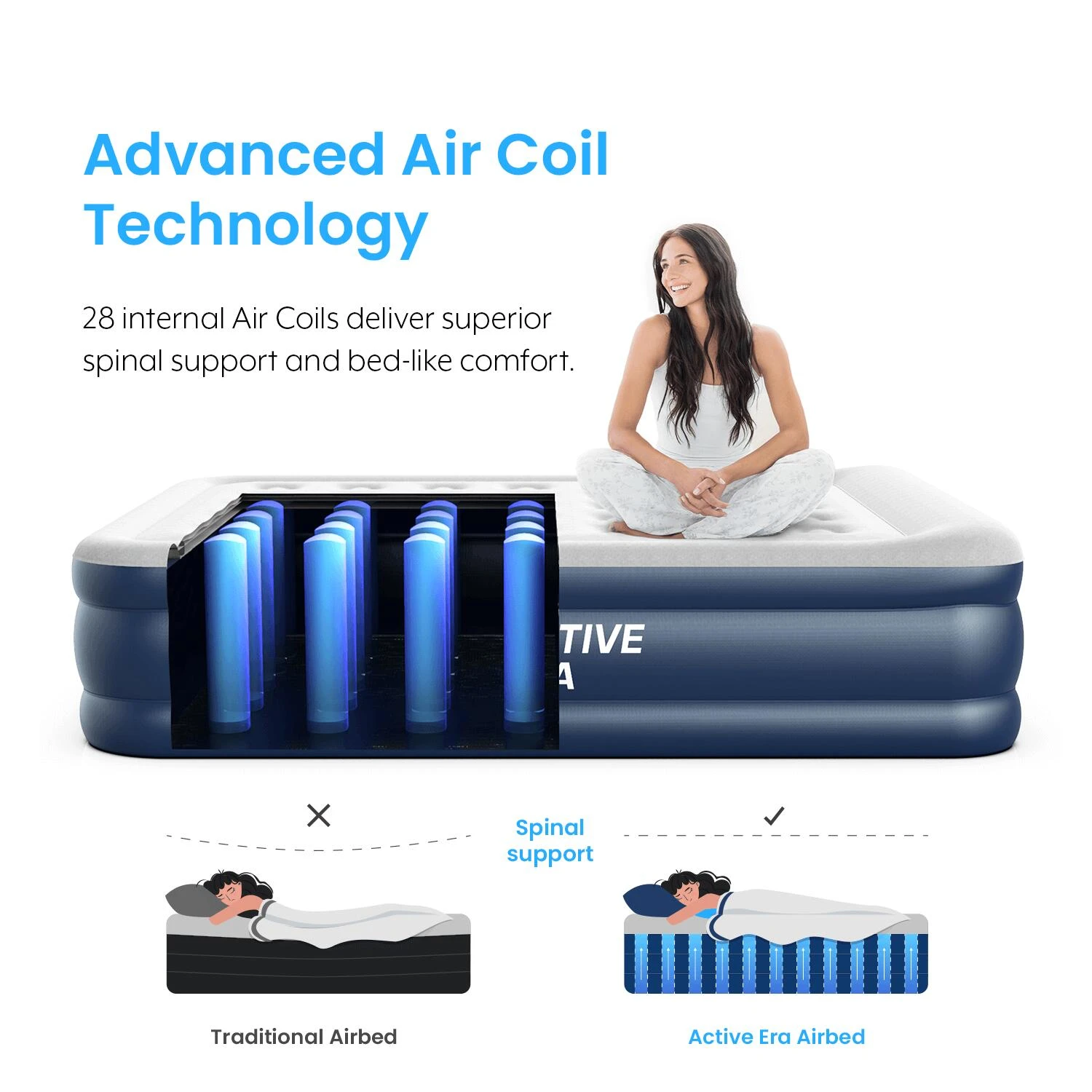 King Comfort Plus Air Bed – Navy/White 9 King Comfort Plus Air Bed – Navy/White - Image 7