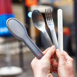 Black+Blum Stainless Steel Cutlery Set With Case Grey -Outdoor Camping kb97f72b127caa636ff9f5e69395b27b9