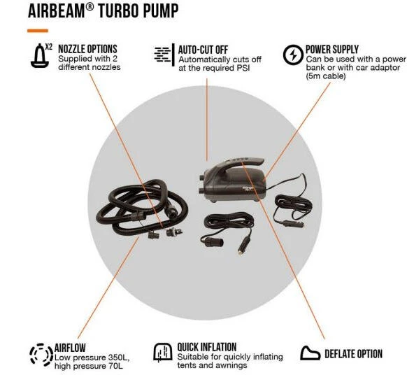 Vango Airbeam Turbo Pump - Powered Via 12V DC Car Supply 5 Vango Airbeam Turbo Pump - Powered Via 12V DC Car Supply - Image 3